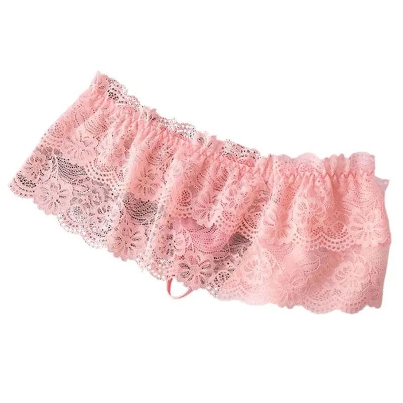 Men G-String Lace Lingerie Skirt Unisex Panties Mesh Sheer Gay Bulge Pouch Thongs Sexy Accessories Hot Underwear Men's Clothing