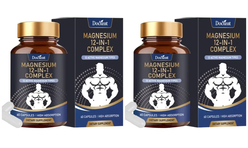 Magnesium Supplement Capsules 12 Magnesium Forms Mineral Complex Daily Mineral Nutrition Supplement for Daily Wellness Support