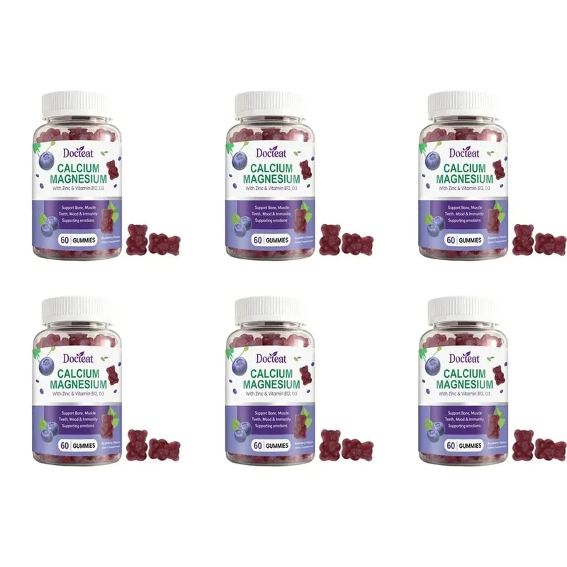 Calcium Magnesium Gummies with Zinc and Vitamins D3 B12 and B6 for Bone Teeth Mood & Immunity Support 60 Gummies