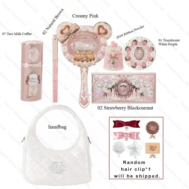 FlowerKnows-Juego de maquillaje todo en uno, paleta facial profesional completa, rubor, espejo de escritorio, sombra de ojos, contorno, crema de labios — image 8