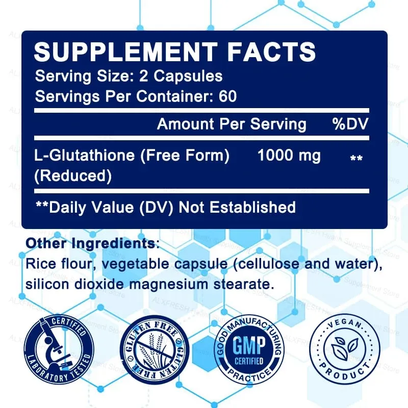 Liposomales Glutathion 1000 mg – Antioxidatives und immununterstützendes Nahrungsergänzungsmittel – Entgiftung und Leberunterstützung