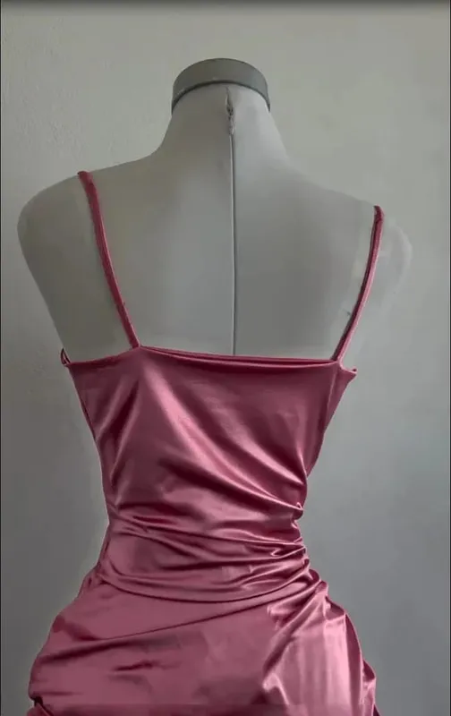 2026 New Style Strapless Ruffled Slit Sexy Form-Fitting A-line Dress