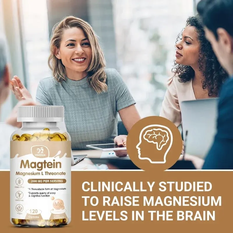 Pure Magtein Magnesium L-Threonate Capsules for Improves Sleep Quality & Cognitive Performance Reduces Anxiety & Neuro Health