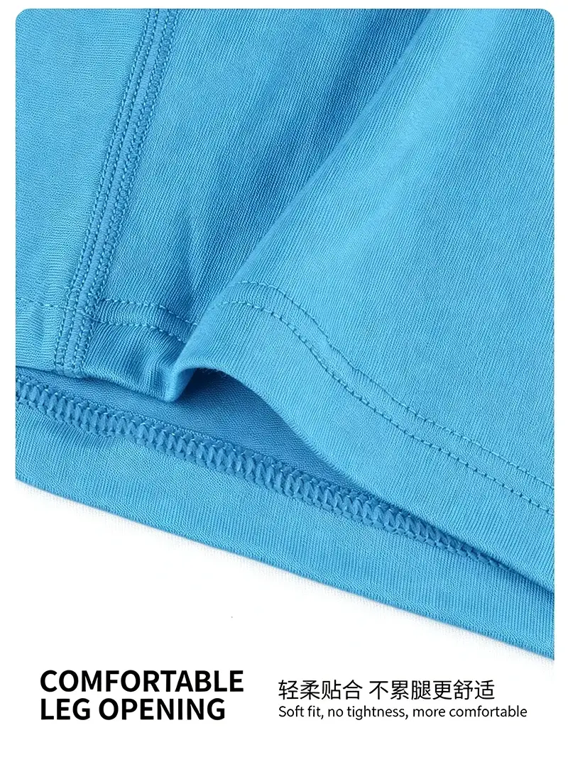 Men's Long Leg Cotton Boxer Briefs with Scrotum Pouch Anti-Chafing U Convex Separation Sports Underwear for Comfort