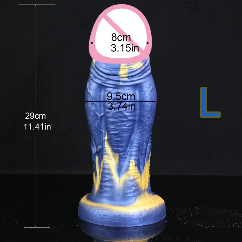 Mjuk Enorm Realistisk Dildo Tjock Konstgjord Fake Penis Vuxen Sexleksaker För Kvinnor Vaginal Massager Onanera Anus Stimulera Verktyg — image 3