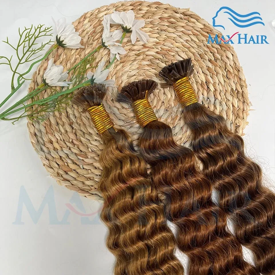Keratin U Tip deep wave Human Hair Extensions 18-30 Inch Remy Hair Extensions High Quality Remy Human Hair salon Extensions
