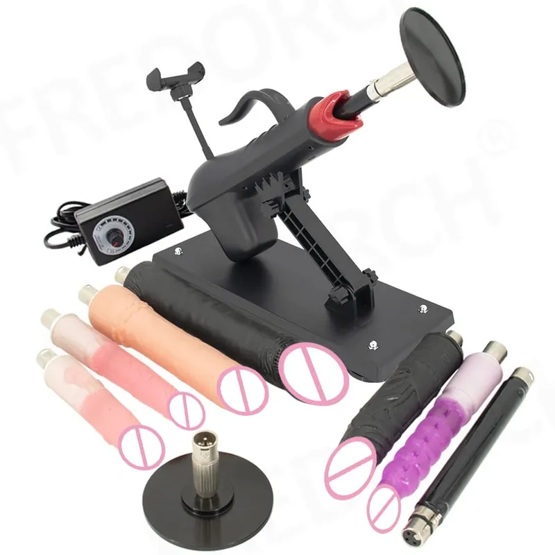 Fredorch Automatic Retractable Sex Pumping Gun Machine with Dildo For Male and Female Masturbation Sex Toy 450 Stroke per minute
