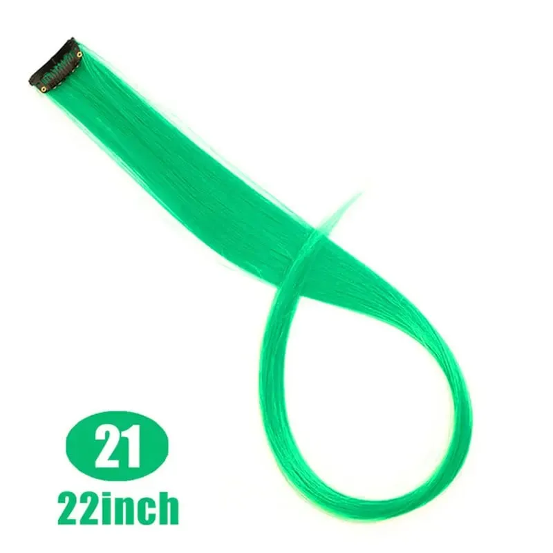 Fashion Color Hair Pieces Hanging Ear Dye Hair Extensions Color Strips One Clip Long Hair Extensions for Woman Daily Use