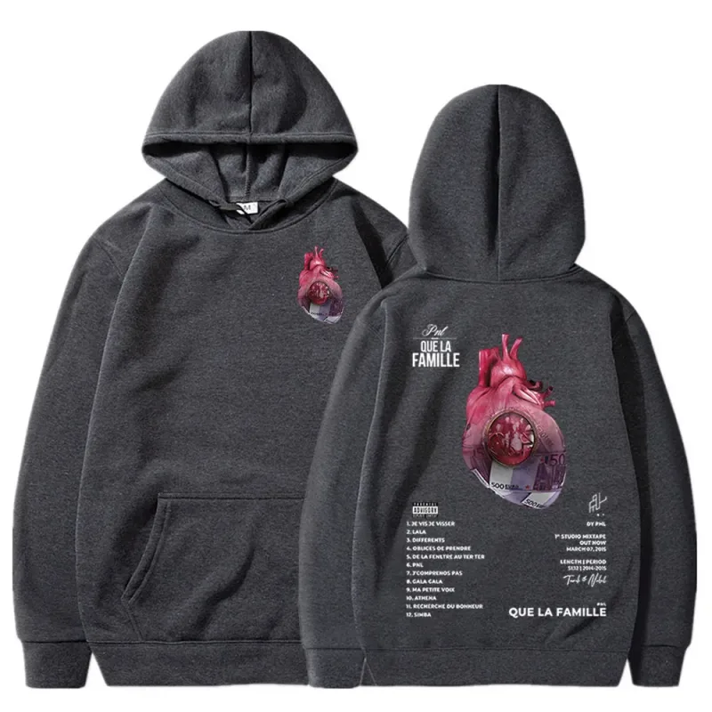 Y2K Le Monde Chico Hoodies French Rapper PNL Album Que La Famille Hooded Sweatshirts Men Women Hip Hop Fashion Long Sleeve Pullo