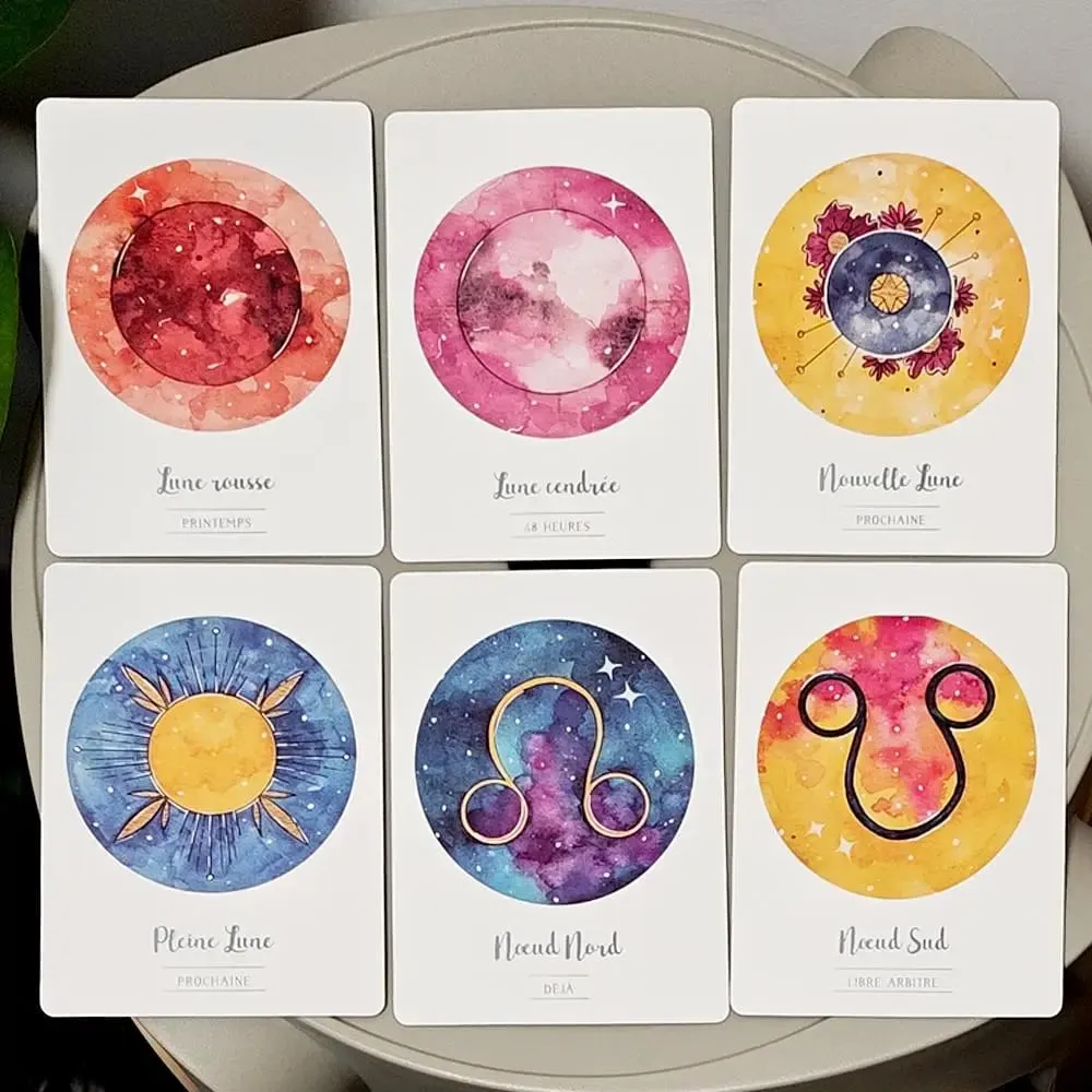 La Puissance De La Lune Oracle 42 Moon Power Cards 10.5*7.5cm in French Language for Spiritual & Emotional Guidance