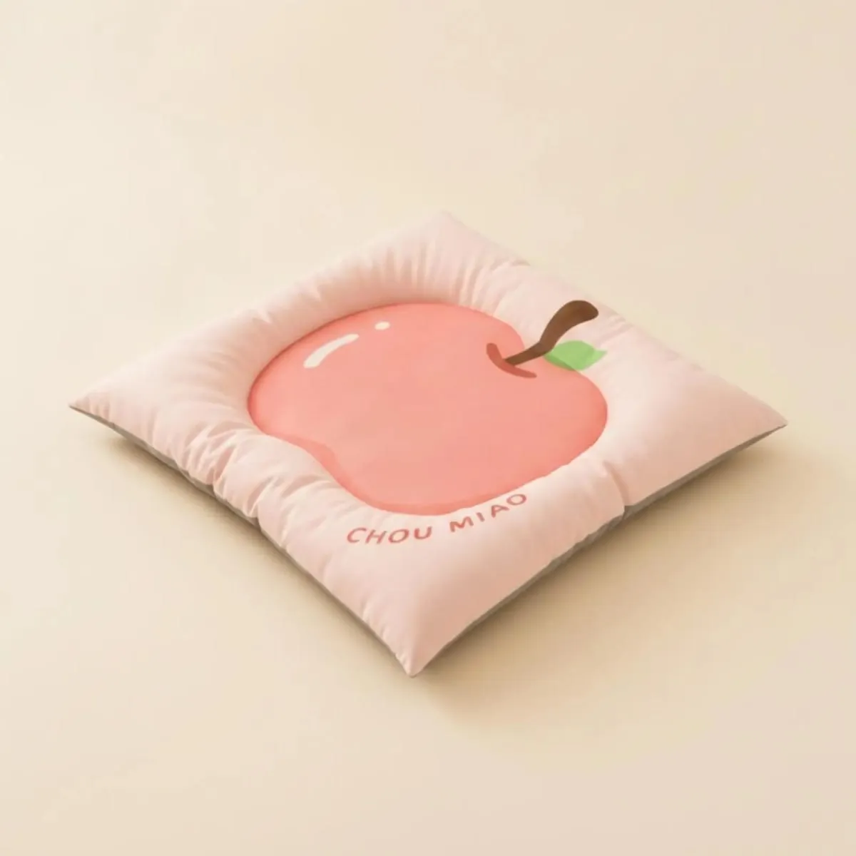Plush Fabric Pet Mat with Fruit Print for Cat Dog Cozy Sleeping Pad Raised Border Cushion Easy Clean Pet Furniture Accessory