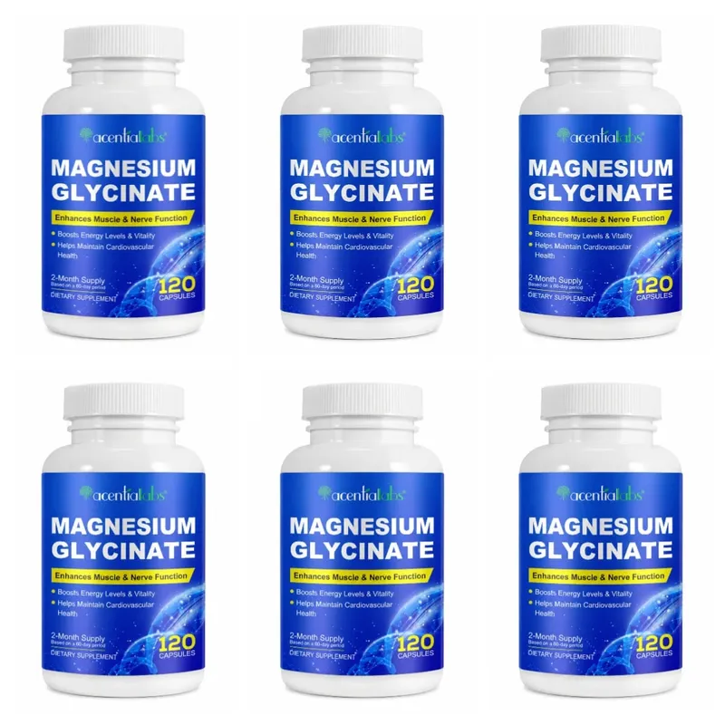 Acentiallabs Magnesium Glycinate 120 Kapsul - Vegetarian Organik Murni Mendukung Kesehatan Tulang Dukungan Tidur & Saraf Otot