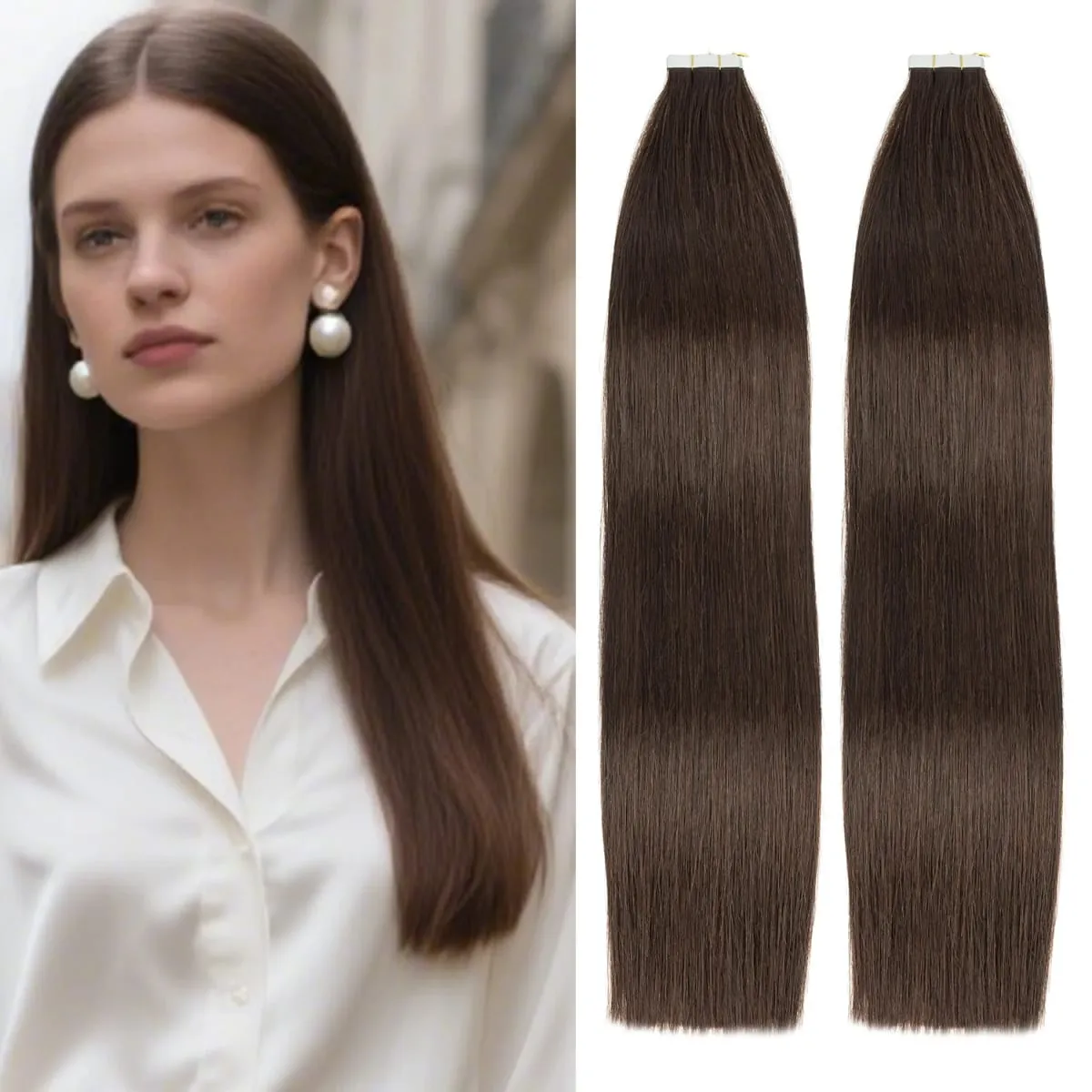 #30 Medium Auburn 40pc 100g Seamless Remy Tape in Human Hair Extensions Natural Straight PU Skin Weft Real Virgin Human Hair