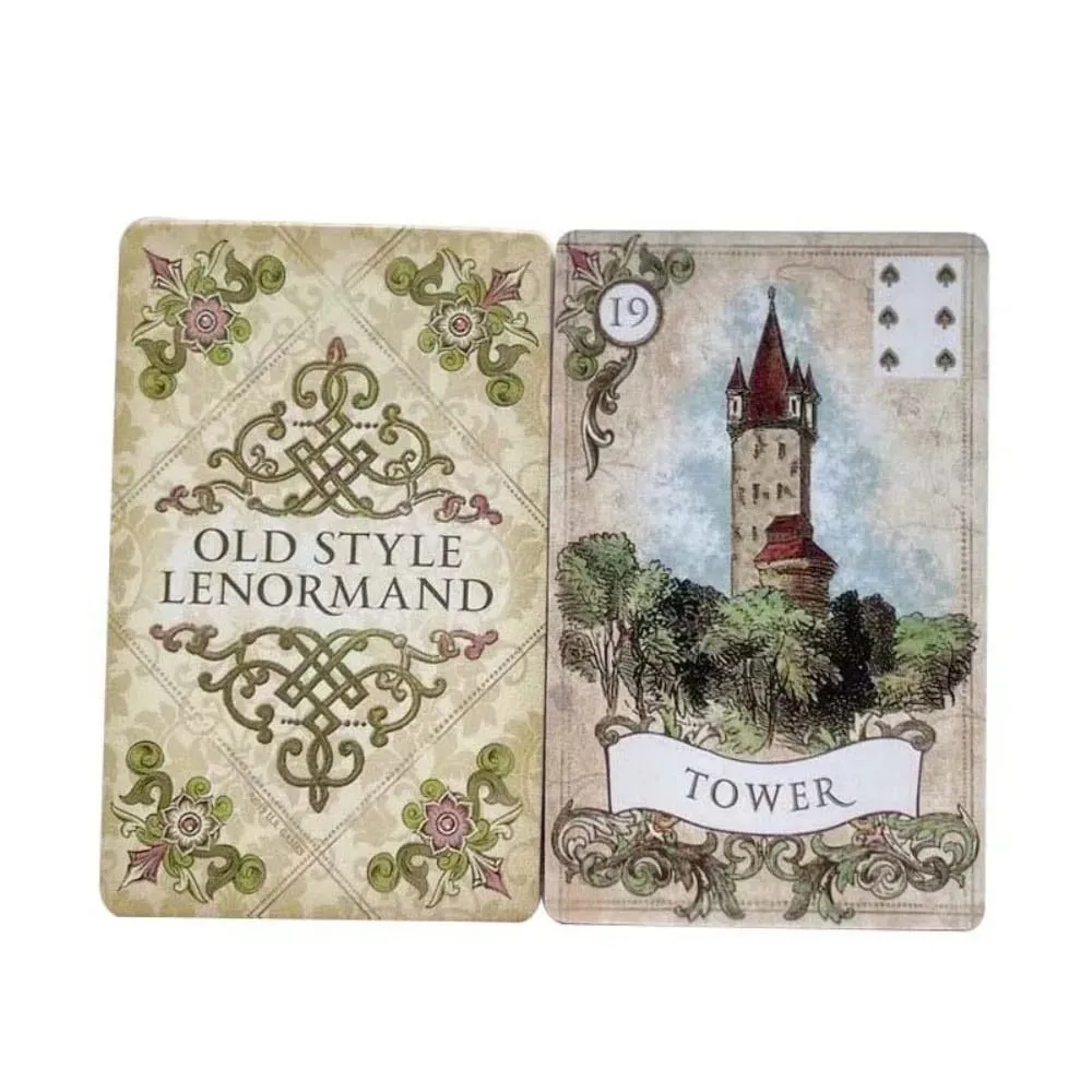 38 Sayfa İngilizce Versiyonu Eski Stil Lenormand Falcılık Kartları 9*6 cm