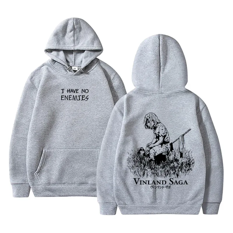 Anime Vinland Saga Thorfinn I Have No Enemies Graphic Hoodie Men's Women Manga Casual Oversized Hoodies Male Vintage Streetwear