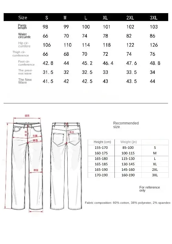 Men's Jeans Man Pants Classic Straight Fit Faded Ripped Jeans Denim Trouser Casual Loose Slim Stylish Street Retro Blue