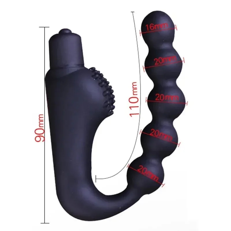 Beads Vibrating Prostate Massager Anal Plug Waterproof Motors 10 Speeds Stimulation Butt Anus Silicone Men Women Sex Toys — image 2
