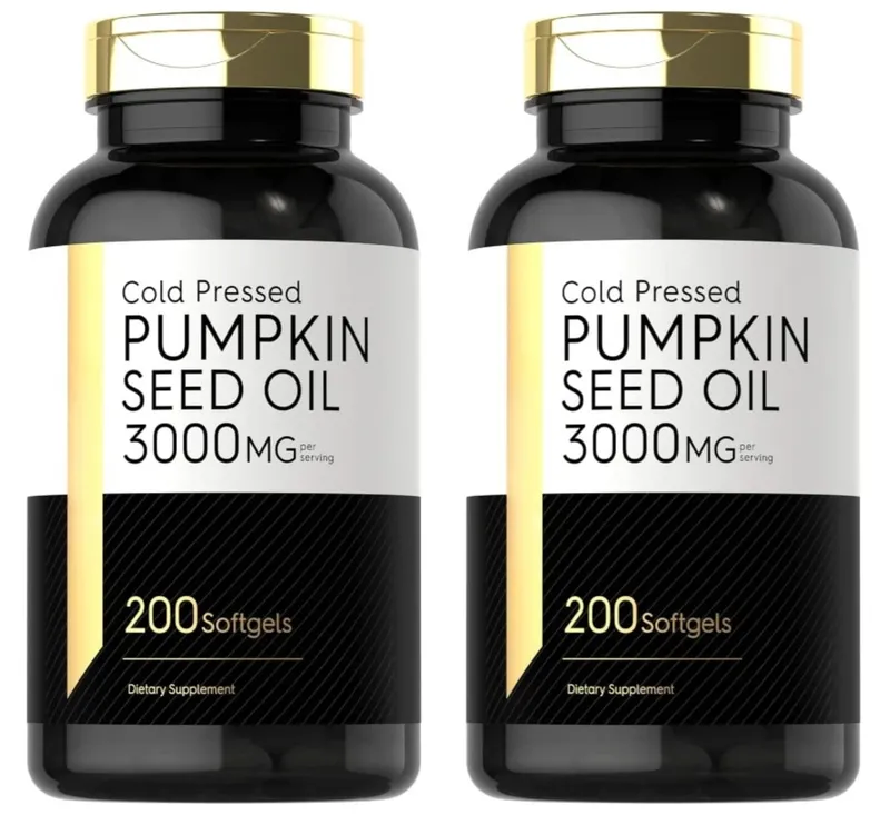 Cold Pressed Pumpkin Seed Oil Softgels 3000mg Omega 6 & 9 Dietary Supplement for Men Women Wellness Quick Release 200 Count