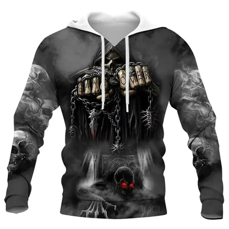 Vintage Skull 3D Print Hoodie Men/Women Casual Fashion Hoodies 2026 Pullover Sweatshirts Oversized Unisex Men Coat