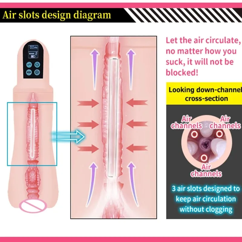 YUU Sucking Masturbator Cup Automatic Sex Machine Realistic Vagina Electric Masturbation Adult Toy for Men 5 Suction 9 Vibration