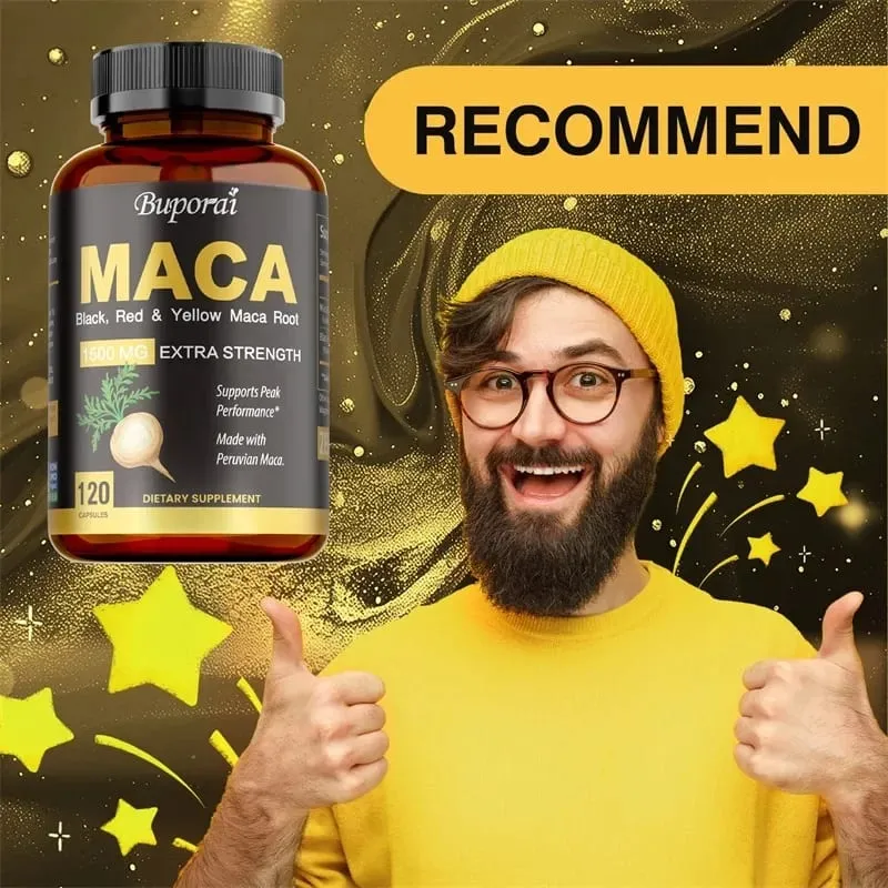 Maca Capsules - Reduce Fatigue Hormone Balance Regulate Mood Improve Athletic Performance Increases Energy and Endurance
