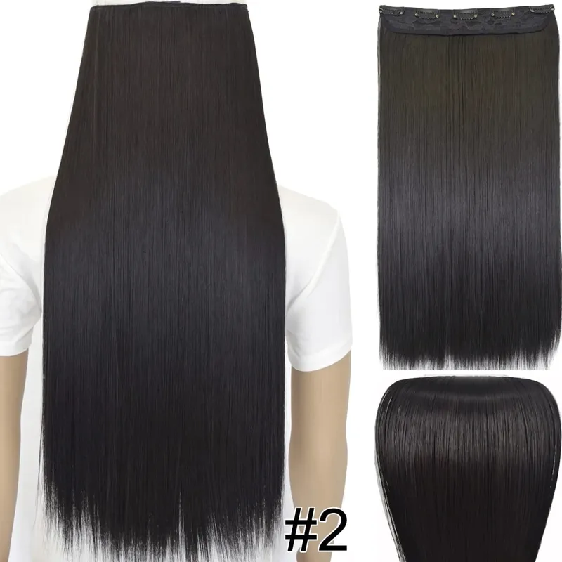合成繊維耐熱 120gr ストレート 5 クリップオンクリップインヘアエクステンション 5006