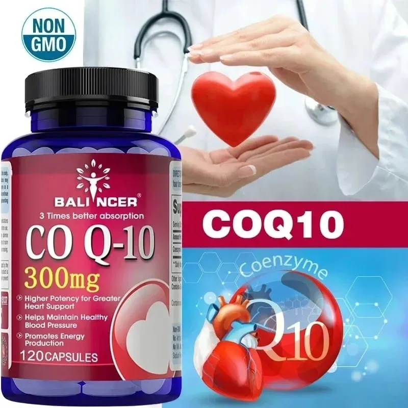 コエンザイム Q10 120 カプセルはエネルギーを提供しますビタミン健康食品オーガニック超高吸収率 COQ10 は血液の健康を助けます
