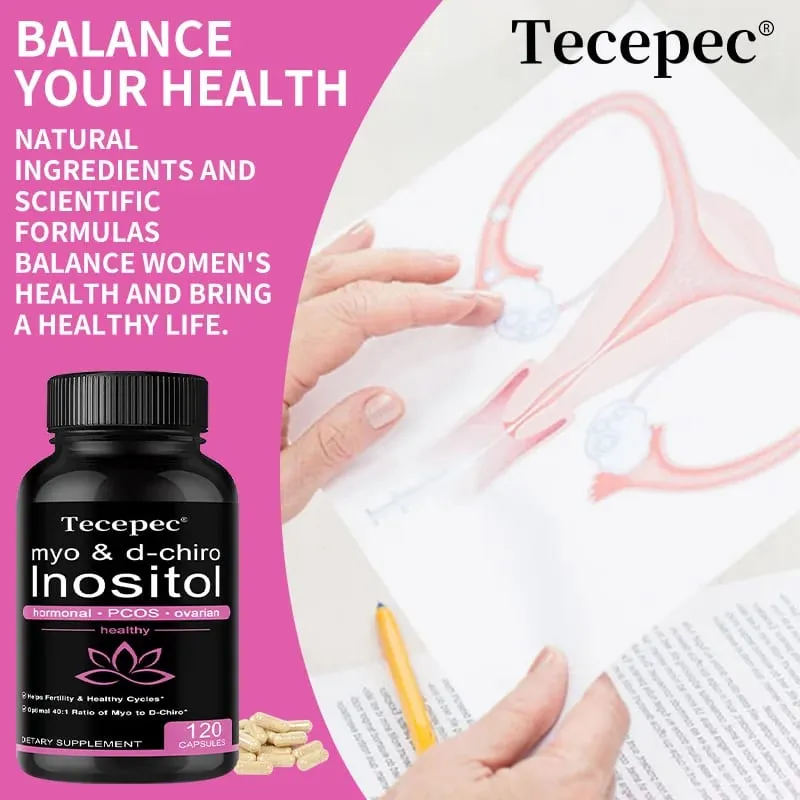 Suplemento Myo Inositol e D-Chiro Inositol 2050 Mg - Suporta o metabolismo da gordura e mantém a função ovariana e hepática saudável