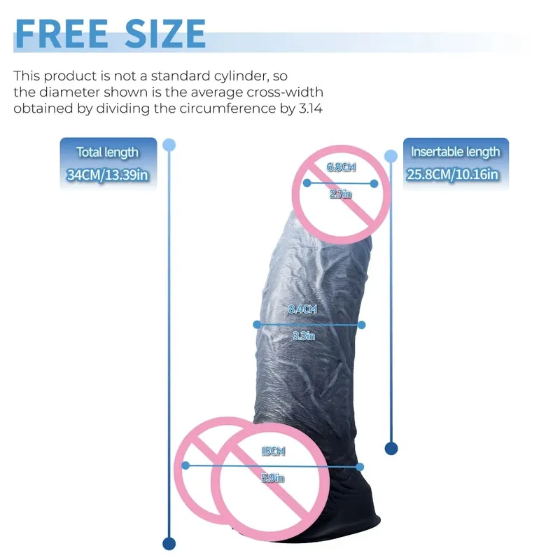 Realistic Silver Grey Titan Huge Dildo Liquid Silicone Real Penis Adult Sex Toys for Women G Spot Masturbator Strong Suction Cup