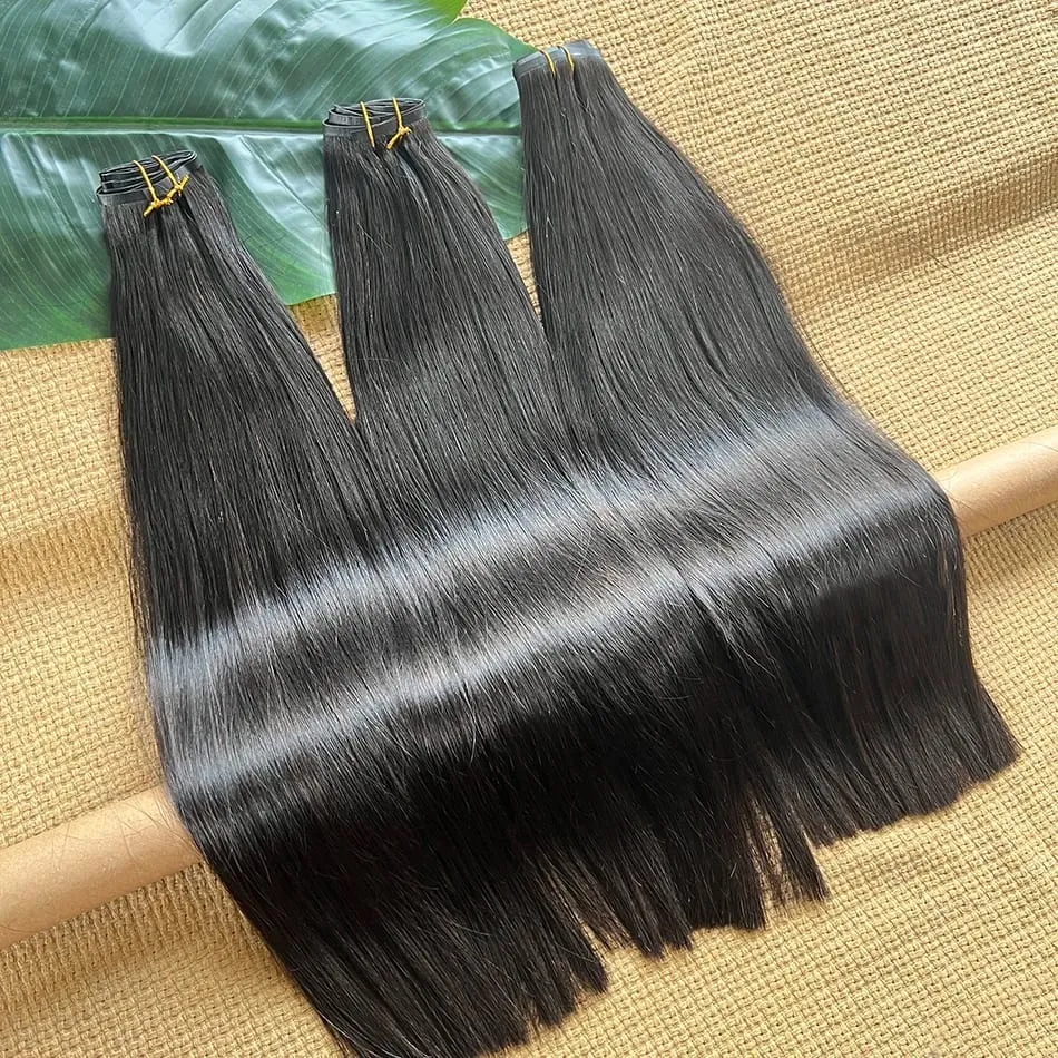 Double Drawn Straight PU Clip Ins Hair Extensions 100% Human Hair Natural Black Color 100g/Set 7pcs Invisible PU Weft Clips Hair