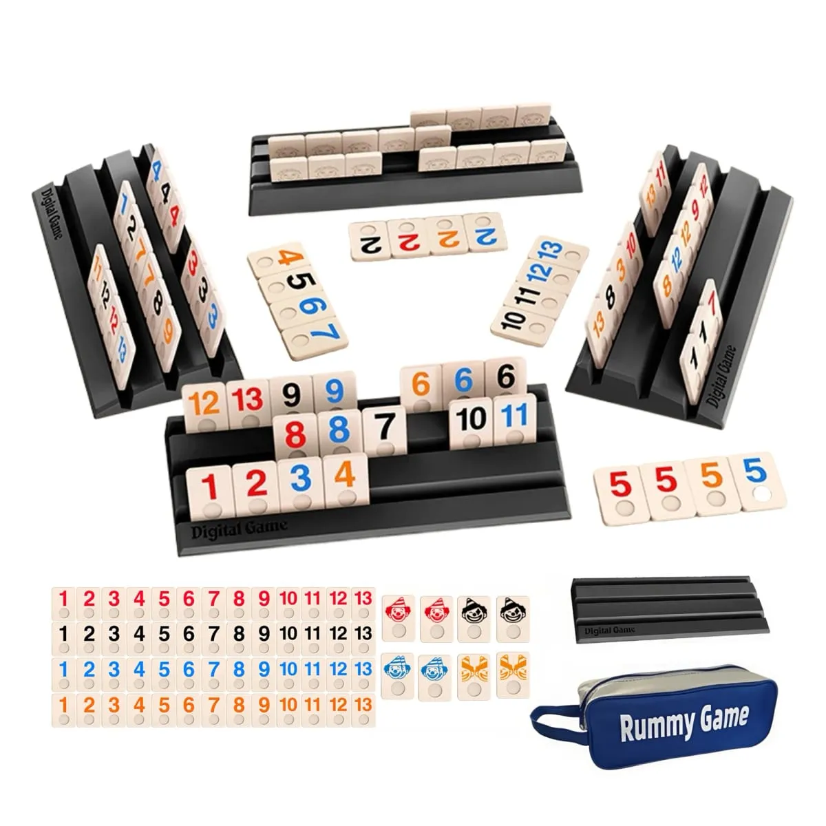 112pcs Cards Deluxe Portable Travel Game Set - Classic Block Cards Mini Mahjong Fun Tabletop Game Suitable for 2-4 Players