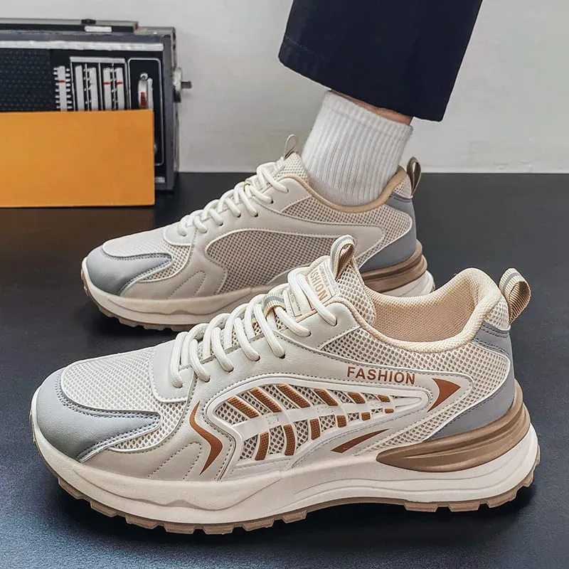 Men's Fall Shoes New Model Breathable Mesh Sports Sneakers Thick Bottom Casual Trendy Footwear