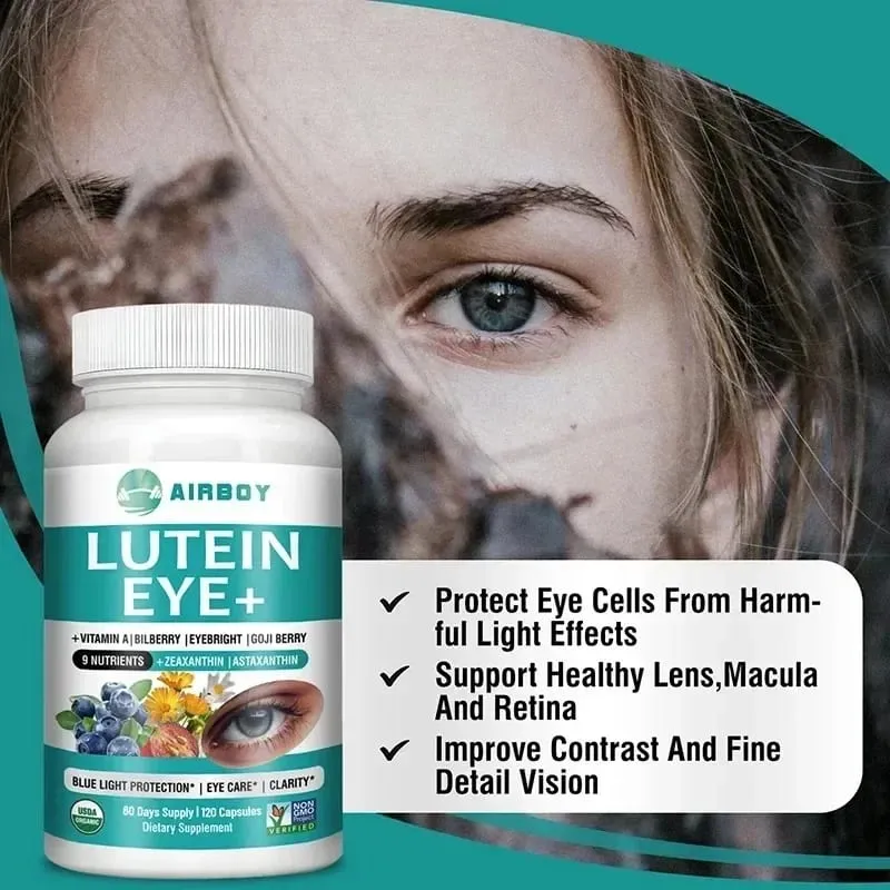 Lutein-Auge – unterstützt die Augengesundheit, reduziert Augenermüdung und trockene Augen reduzieren Blaulichtschäden – mit Astaxanthin, Vitamin A, Heidelbeere