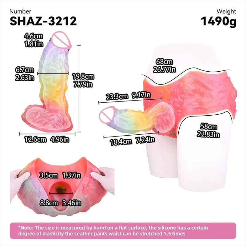 3D Horse Penis Shaped Wearable Cock Sleeve Gradient Color Skin-Friendly Liquid Silicone Adult Couple Intimate Sex Toys