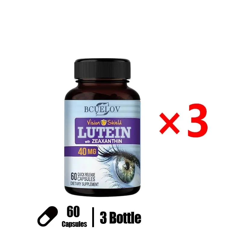 Lutein and Zeaxanthin Capsules 40mg Per Serving | Essential Eye Vitamins & Vision Health Dietary Supplement