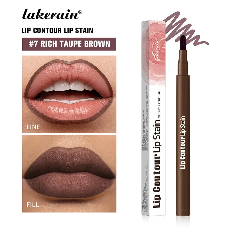 Pensil Lip Liner Merah Muda Rias Wanita Tahan Air Kontur Bibir Pena Lipstik Noda Bibir Pigmen Tinggi Matte Coklat Lipliner Nude Lembut