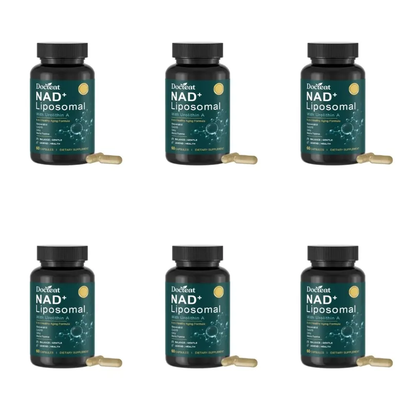 Docteat Liposomal NAD+ Capsules Energy & Healthy Aging Support with Urolithin A Trans Resveratrol CoQ10 Men Women 60 Capsules