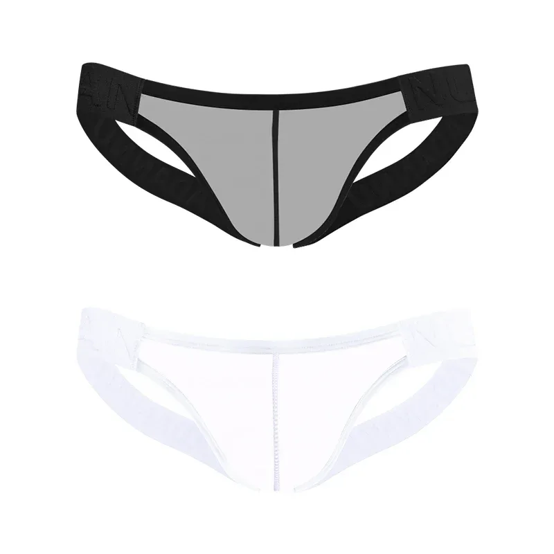 Trendy Men's Thong Comfortable Passionate Fitness Underwear Show Buttocks Personality Transparent Men Summer Triangle Brief