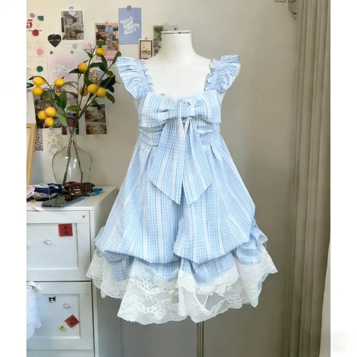 2026 mulher japonesa doce renda flor y2k estética bandagem vestidos grunge harajuku sem mangas retalhos vestido vintage chique