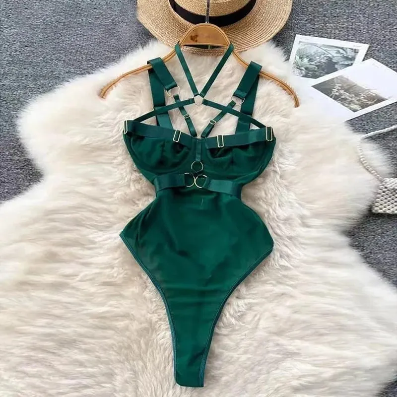 Sevimli Gri Tavşan kulaklık Üst Seksi Backless Slim Fit Bodysuit Zip Kolsuz Kadın Seksi Erotik Iç Çamaşırı Tavşan Cosplay Tulum