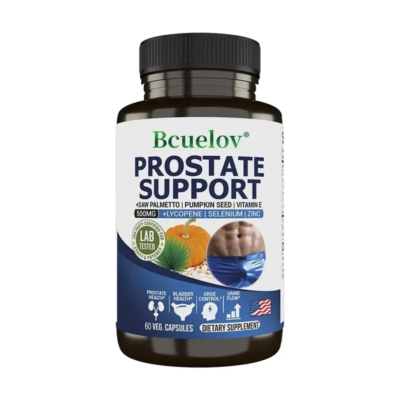 Men's Prostate and Bladder Support Capsules - Saw Palmetto Lycopene Pumpkin Selenium - Reduces Urinary Frequency