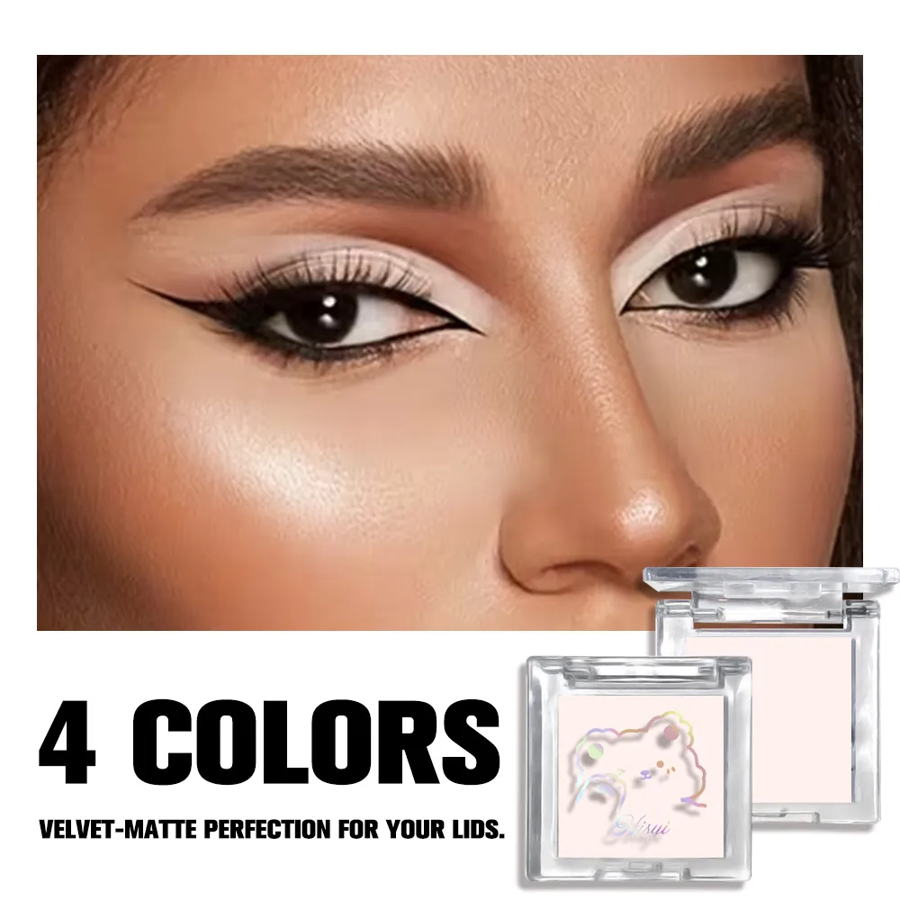 White Matte Eyeshadow Palette Cut Crease Base Highlighter Waterproof Long Lasting Brightening Eye Makeup Shell
