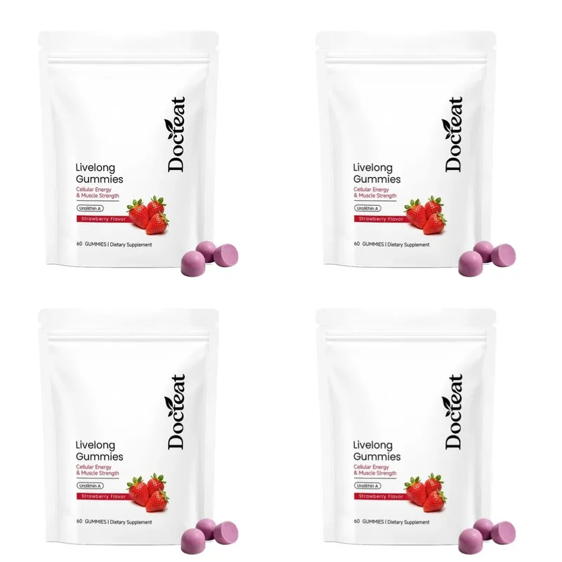 Docteat Urolitin A Gummies 500 mg na porci Jahodová příchuť Denní podpora buněčného wellness 60 Gummies pro muže, ženy