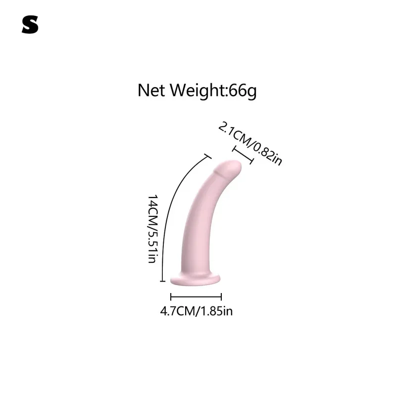Adjustable Silicone Strap On Dildo Harness with Strong Suction Cup Slim Curved Pegging Dildo Wearable Sex Toy for Women Men Cou