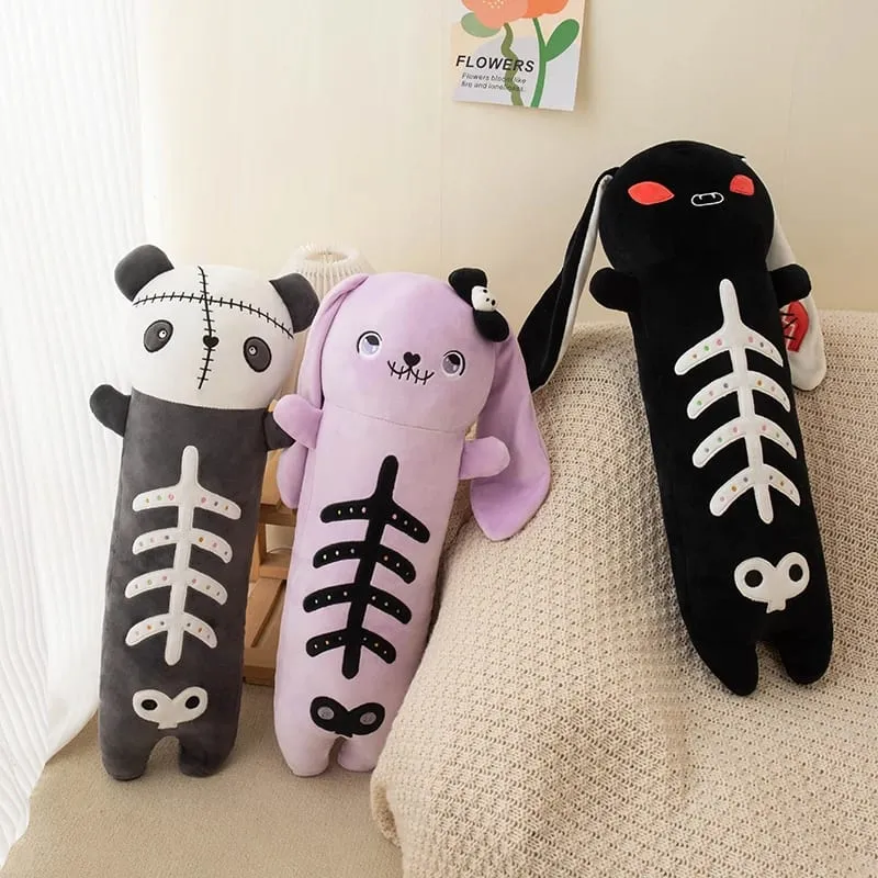 60cm Horror Goth pluszowe zwierzę królik Panda miękka zabawka śliczna poduszka na ciało dekoracja na imprezę halloweenową zabawny prezent dla dziewczynki chłopca