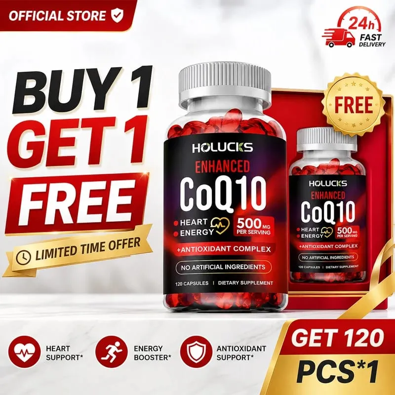 Holucks Pure CoQ10 Supplements with Bergamot Resveratrol Supports Cardiovascular & Antioxidant Health Immune Defense