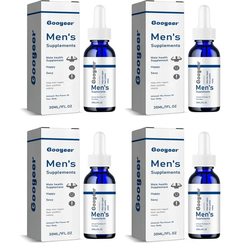 Men's Supplements Drops with Panax Ginseng Ginkgo Biloba Grape Seed and Vitamin B12 for Energy & Daily Vitality Support 30 ML