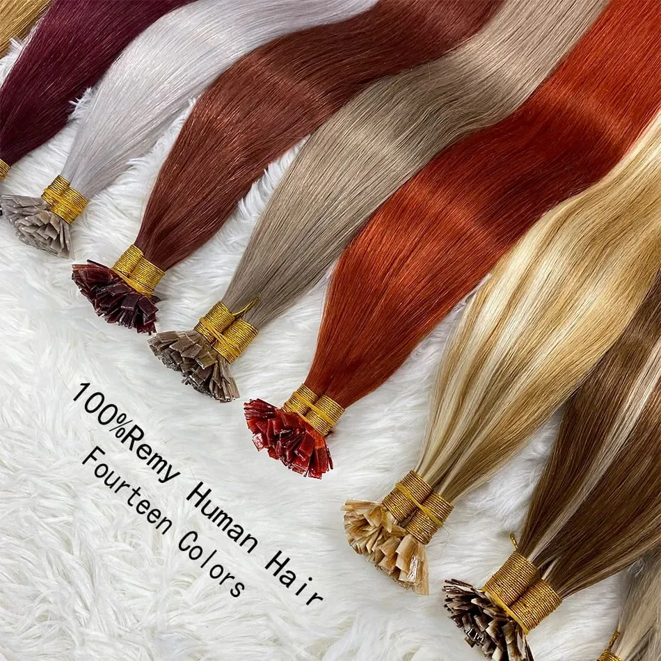 Flat Tip Human Hair Extension Remy Hair 1g/s 18-28 inch Real Remy Silky Straight Black Brown Pre Bonded Keratin Fusion Hair — image 2