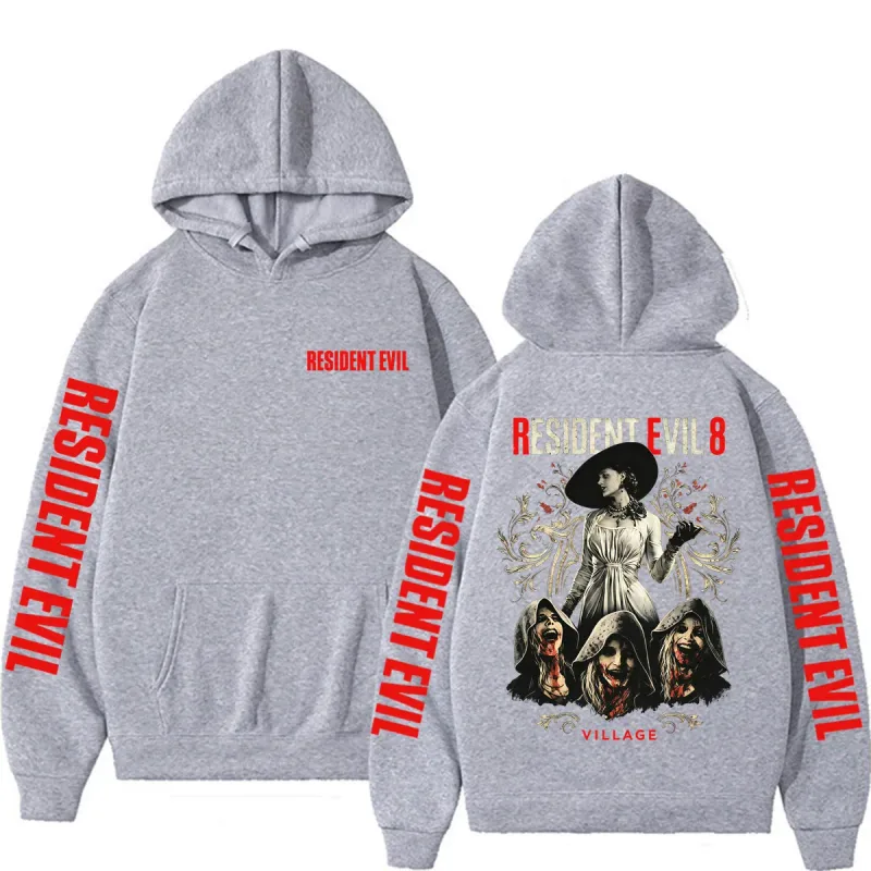 Resident Evil Requiem Village Graphic Hoodies Lady Dimitrescu Horror Sweatshirt Men's Clothing Fashion Casual Long Sleeve Hoodie