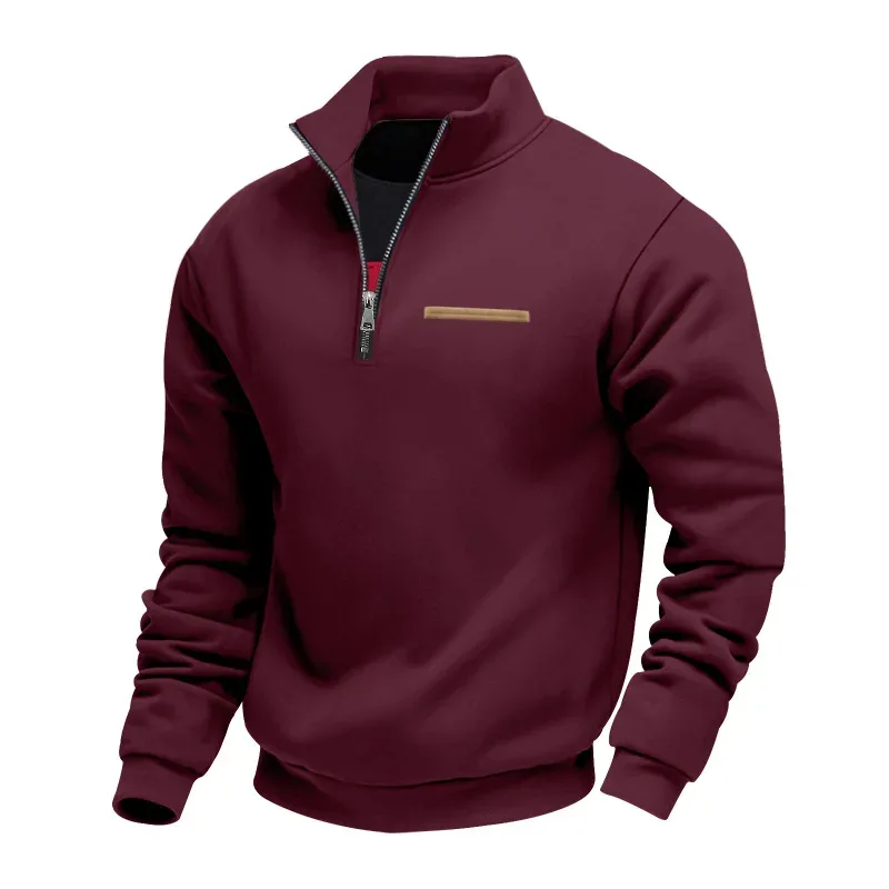 Men's Thick Fleece Stand Collar Sweatshirt Autumn Winter Color Block Striped Warm Outdoor Casual Daily Jacket Outerwear Cozy